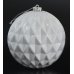 Χριστουγεννιάτικη Μπάλα Οροφής  Λευκή με Ανάγλυφους Ρόμβους, Γυαλιστερή (15cm)